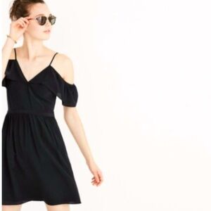 Madewell Silk Cold-Shoulder Ruffle Dress Size 6